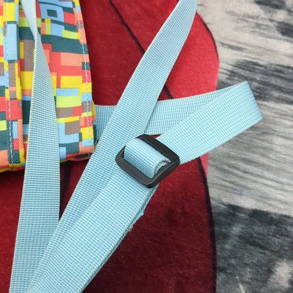 Kavu Keeper Crossbody Bag Geometric Teal Yellow Red